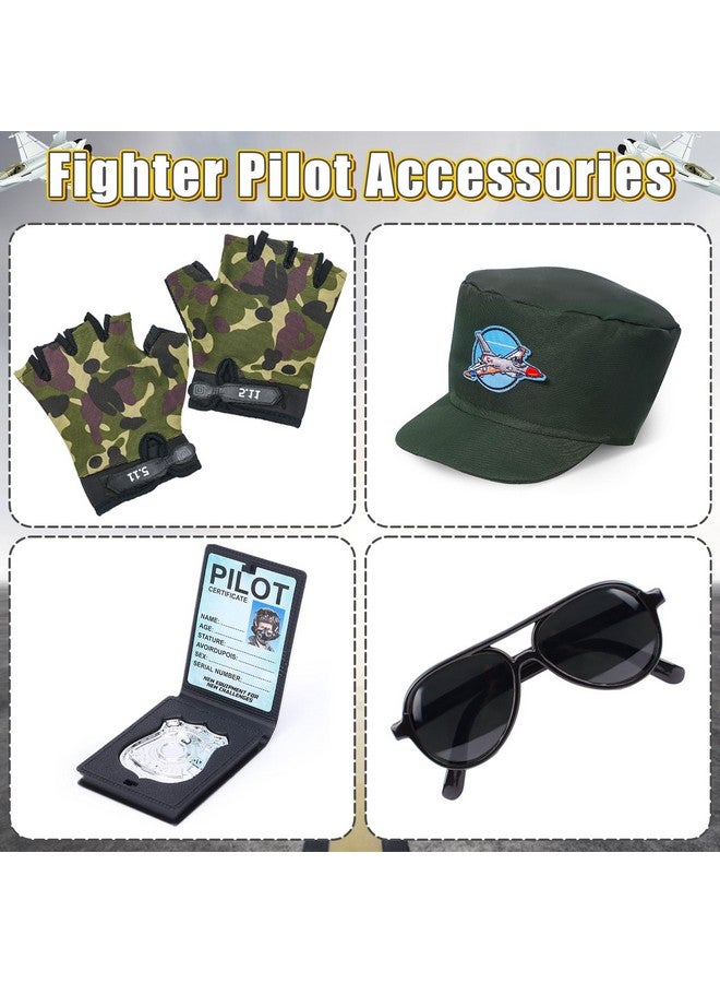 Tacobear Fighter Pilot Costume For Kids Boys Air Force Flight Suit Army Aviator Dress Up Accessory Halloween Birthday Cosplay  - Image 5