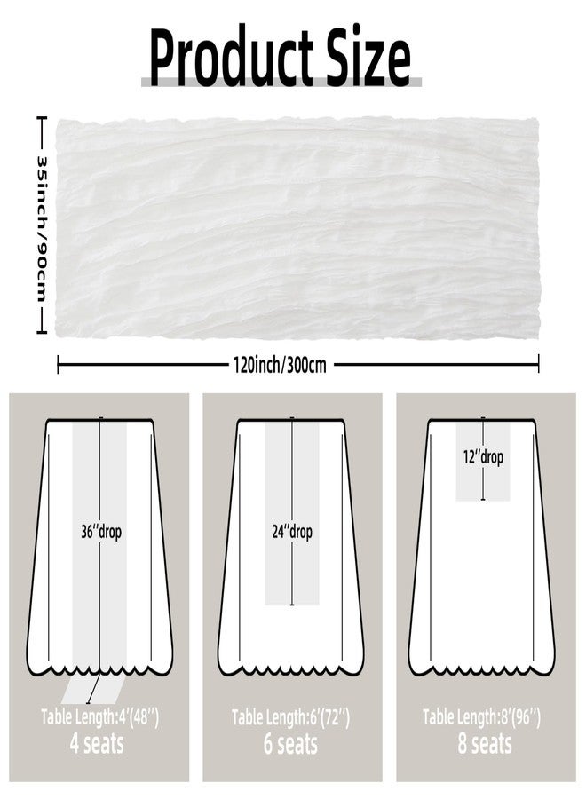 FEXIA White Cheesecloth Table Runner 35x120 Inches Gauze Table Runner for Bridal Shower Wedding Party First Communion Centerpiece Engagement Boho Table Decoration - Image 2