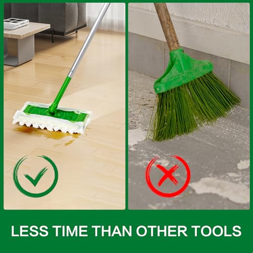 YHOVID Heavy Duty Dry Sweeping Cloths Compatible with Sweeper Mop, Microfiber Duster Mop Pads Refills for Cleaning Hardwood Floor Dust and Pet Hair, Disposable (100) - Image 5