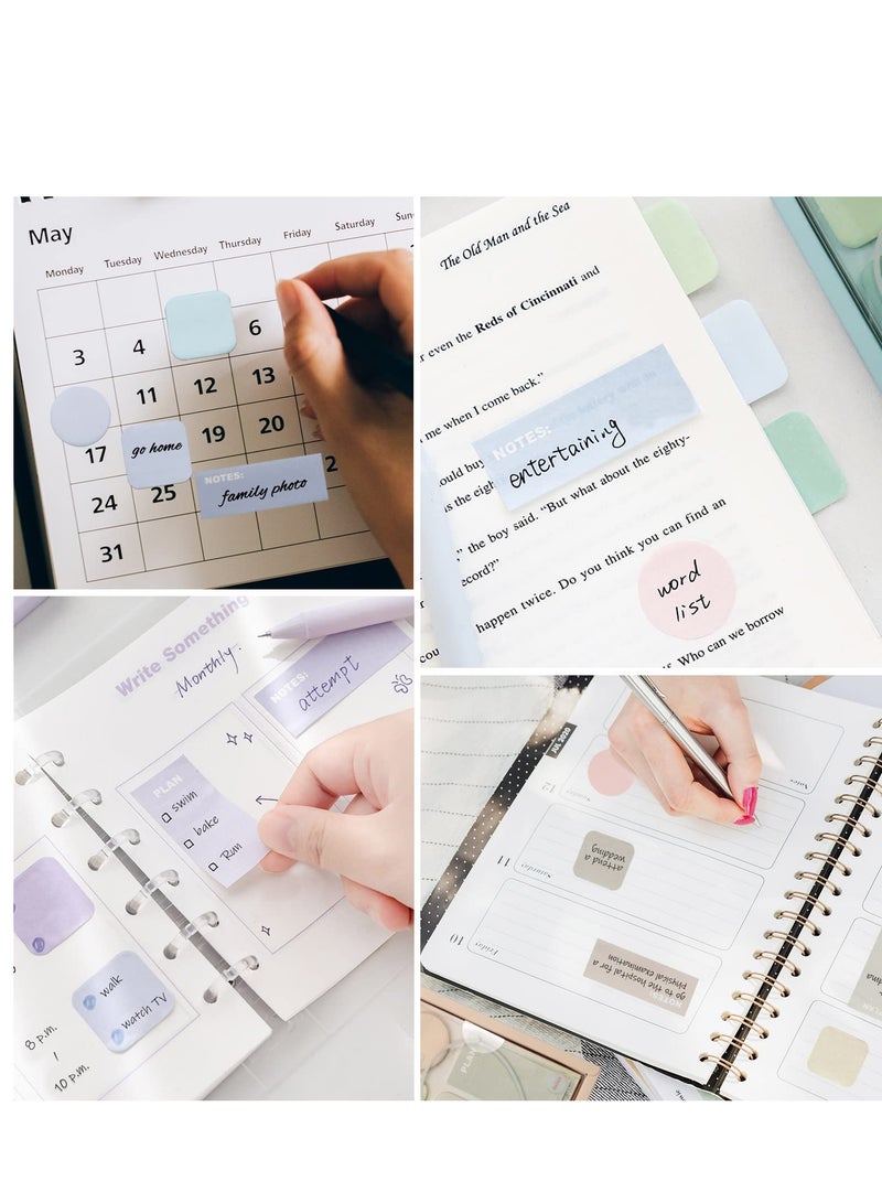 420 PCS Mini Sticky Notes for Planner and Calendar - 14 Colors and 4 Sizes Self-Stick Notes - 2 Sets of Macaron Small Sticky Note Pads for Notebooks and To-Do Lists