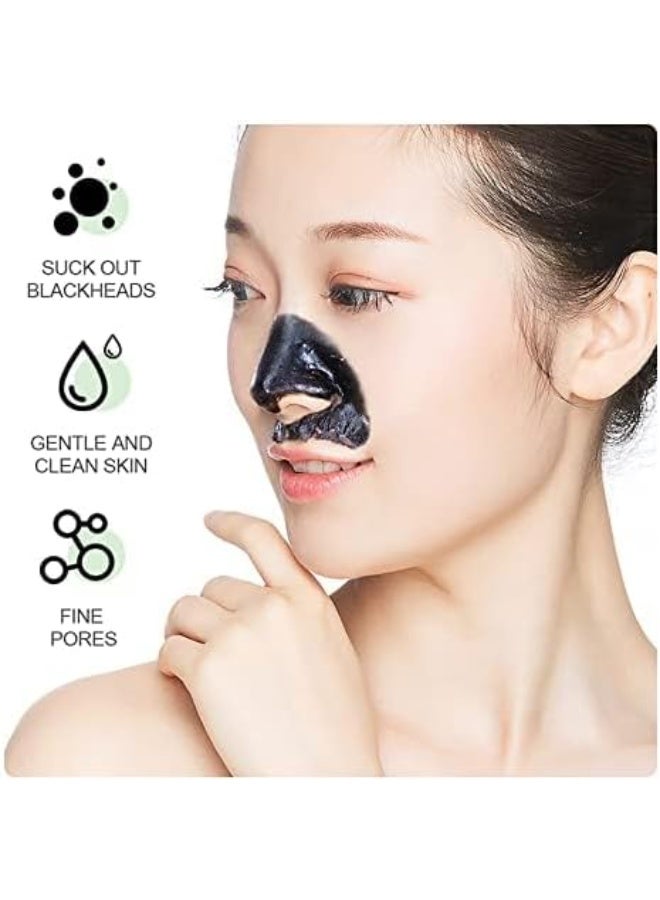 SADOER 10pcs Bamboo Charcoal Black Mask Blackhead Remover Mask Shrink Pores Oil Control Deep Cleansing Skin Care Mask Black Heads Remover Pore Cleansing Mud Nose Mask - Image 3