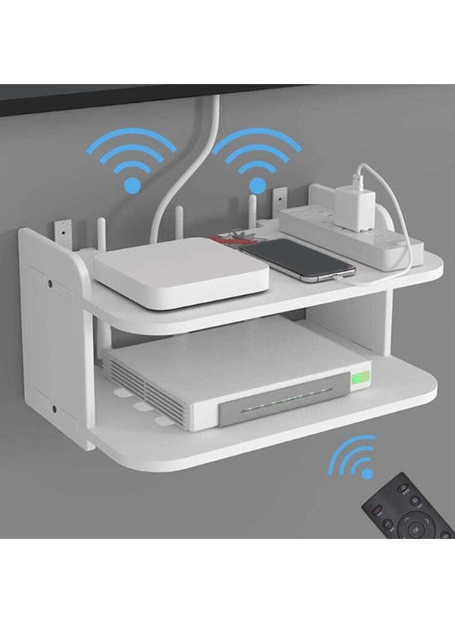 Router Shelf Wall Mount Punch Free WiFi Storage Set Top Box Stand for Living Room Bedroom