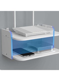 Thoraya Router Shelf Wall Mount Punch Free WiFi Storage Set Top Box Stand for Living Room Bedroom  - Image 5