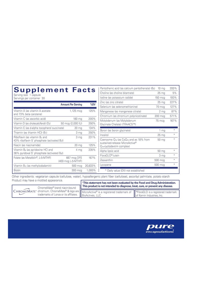O.N.E. Multivitamin Lutein to Support Vision, Cognitive Function, and Cellular Health* - 30 Capsules