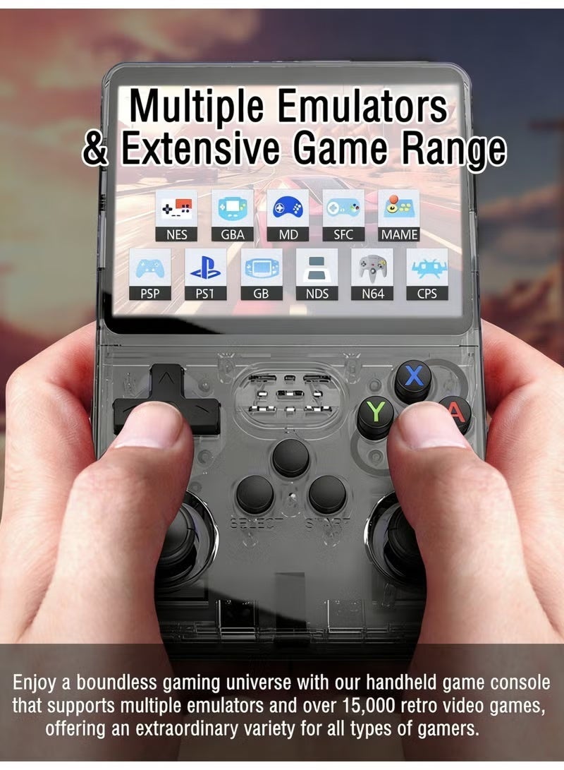 Ump R36S Portable Handheld Game Console, Portable Pocket Arcade,Electronic Game Console,3.5" IPS HD Screen,Built-in 128G Card, 36000+ Games, Linux Open Source System, OTG Function, 256GB TF Card Expandable, Gift for Kids & Adults - Image 5