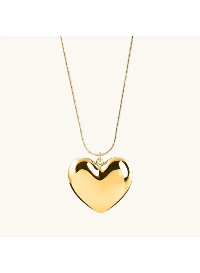 PALMONAS 18k Gold Tone Plated Golden Heart Charm Chain Necklace
 for Women