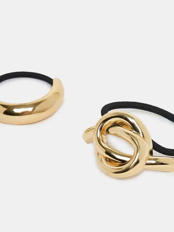 Styli Styli Set of 2 - Metal Accent Elasticated Hair Tie