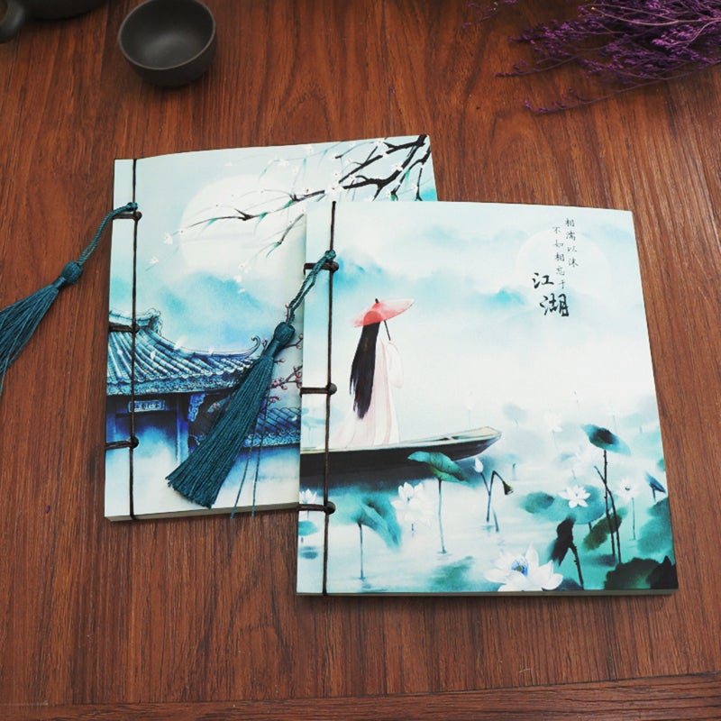 مذكرة متينة 17.5 × 15.0 سم بنقطة فنية راقية بأسلوب صيني تقليدي - مذكرة سفر بخيوط خيطية تدوم طويلاً للاستخدام على متن الحركة، وفنانين ومصممين ومتلقي الهدايا - Image 3