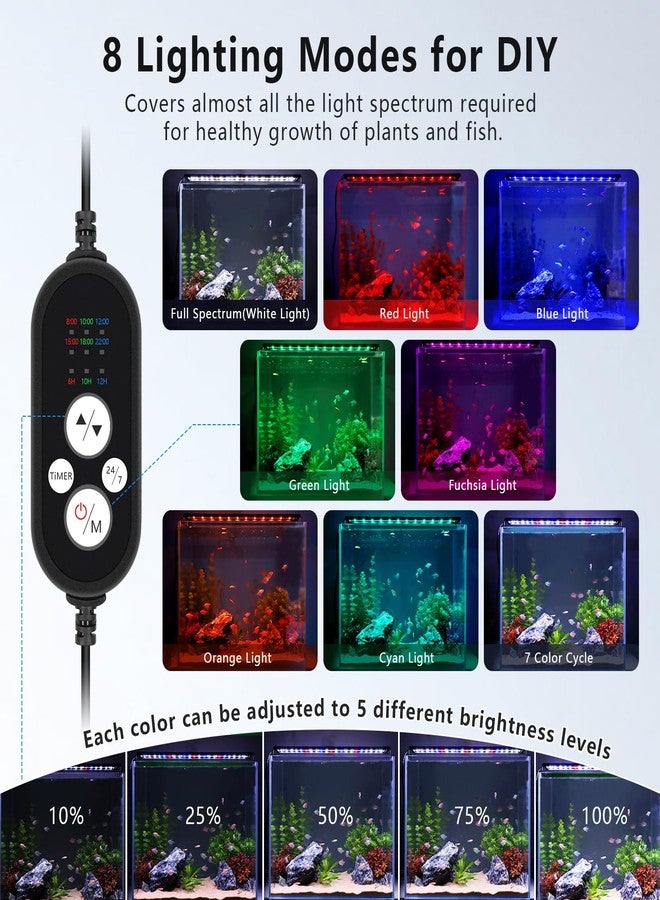 fishkeeper 24/7 Auto-Cycle Smart LED Aquarium Light - 8 Colors RGB Light Custom Timer, IP68 Waterproof, 14W/26W/36W Full Spectrum Fish Tank Light Aquarium Plant Light for 12-43 Inch Tanks - Image 3