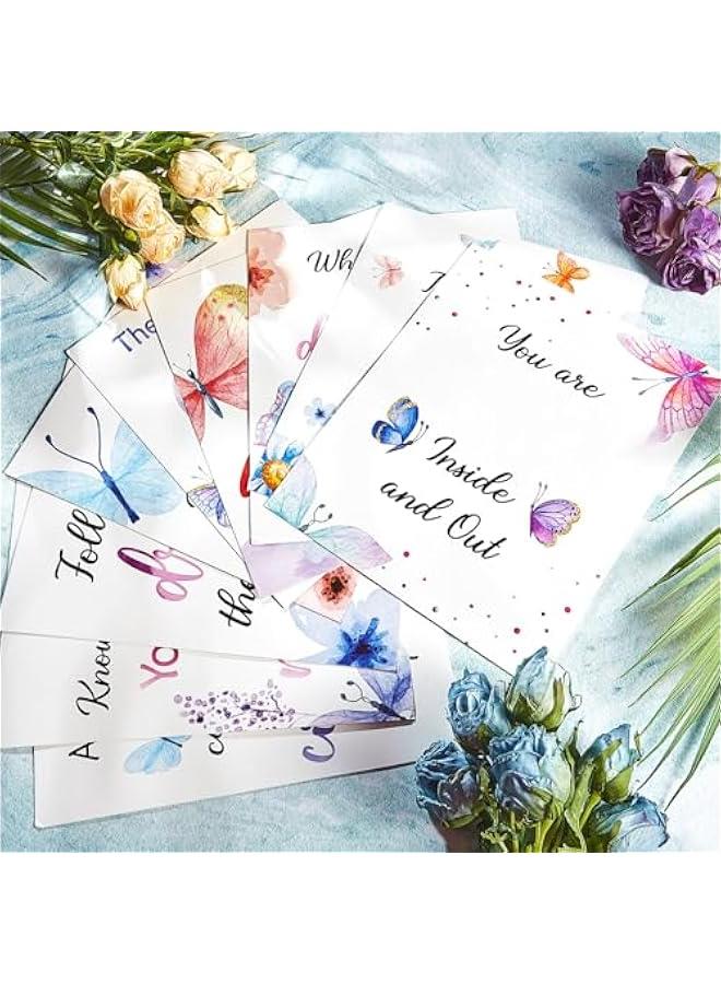 Arabest 9 Set Watercolor erfly Inspirational Quote Wall Poster Prints 8 x 10 Inch erfly Motivational Saying Woman Room Decor Pictures Decor Wall Decals with 30 Glue Point Dots  - Image 4