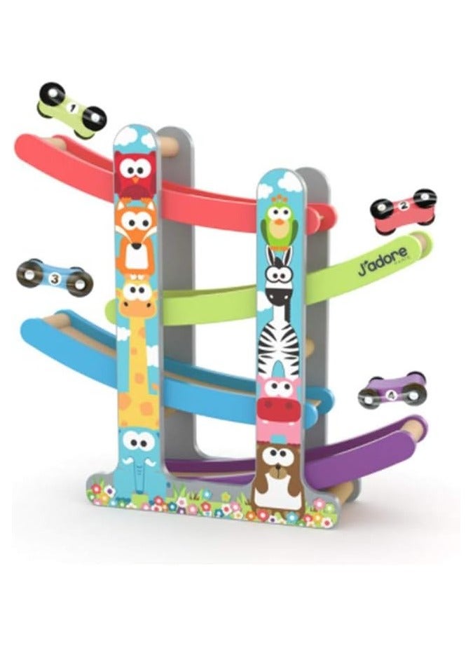 جي'أدور مجموعة هدايا للأطفال 3 في 1 من خشب الطبيعة مع مكعبات تعشيش لأصدقاء الحيوانات ولغز الأبجدية - Image 3