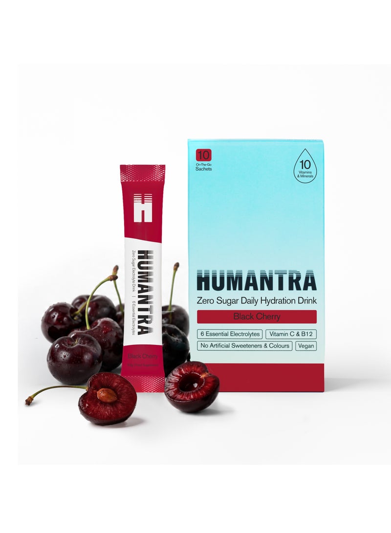 Humantra Black Cherry Electrolyte Hydration 3.8gm Pack Of 10 - Image 1