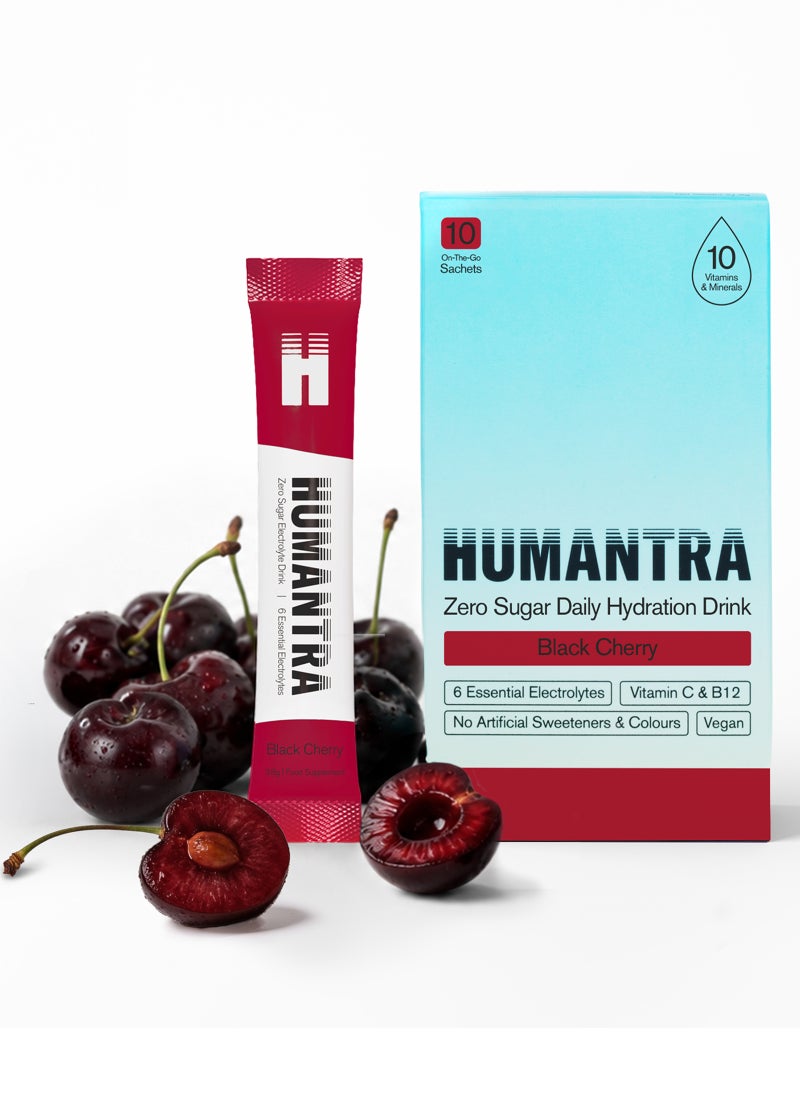 Humantra Black Cherry Electrolyte Hydration Drink Sachets - Image 1
