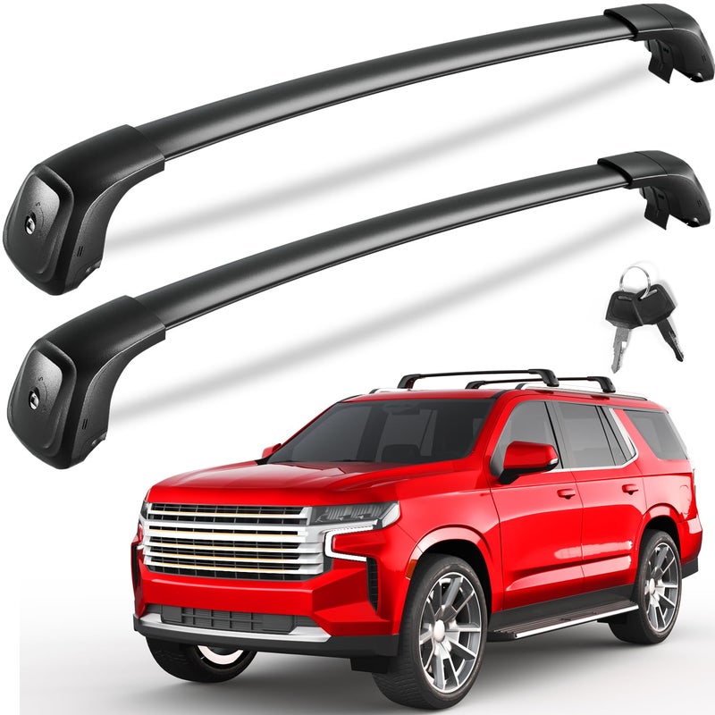KINGGERI Lockable 330lbs Roof Rack Cross Bars Compatible with 2021 2022 2023 2024 2025 Chevy Tahoe Chevrolet Suburban GMC Yukon XL Cadillac Escalade ESV Heavy Duty Rooftop Aluminum Crossbar