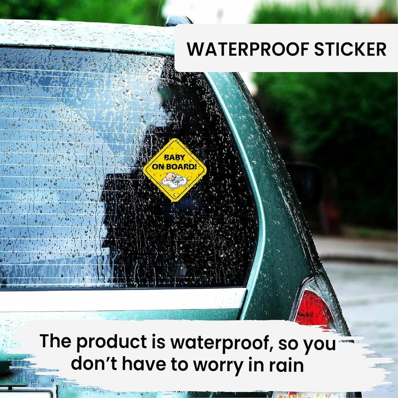 Stickloop Bump On Board and Baby On Board Car Sticker | Pregnant Women and Kids Safety Sign Window Sticker for Vehicle Glass (Baby & Mom On Board) - Image 5