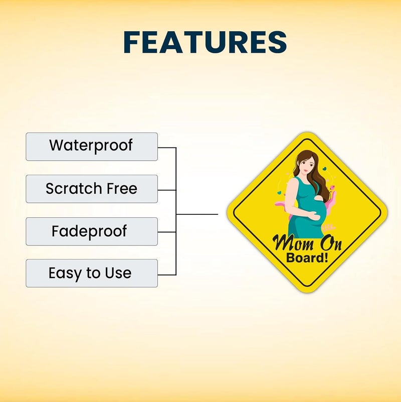 Stickloop Bump On Board and Baby On Board Car Sticker | Pregnant Women and Kids Safety Sign Window Sticker for Vehicle Glass (Baby & Mom On Board) - Image 4