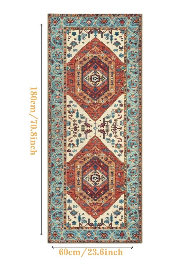 Retro Persian style living room coffee table bedroom carpet - anti slip, stain resistant, easy to clean, washable, soft and comfortable area carpet - Image 1