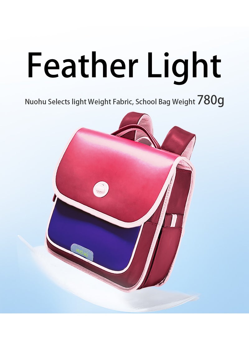 Nohoo حقيبة مدرسية لحماية العمود الفقري بتصميم مريح لطلاب المرحلة الابتدائية من 0-5 سنوات - أحمر للأطفال - Image 5