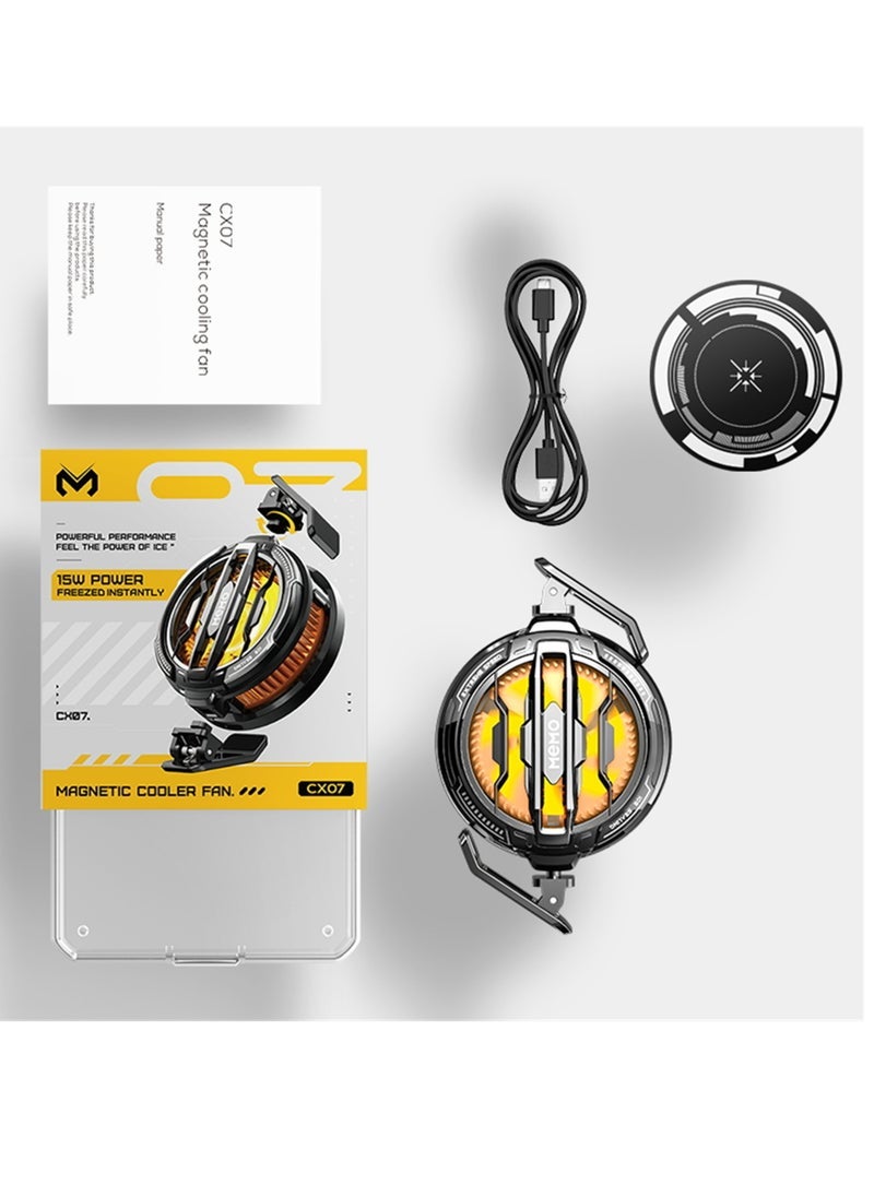 Memo CX-07 Magnetic Cooler Fan with 15W Instant Cooling – Semiconductor Technology Freeze Mode for Gaming Phones  Tablets, MagSafe-Compatible Clip-On Design, USB-C Powered Silent Cooling System for Lag-Free Performance During Mobile Gaming - Image 1