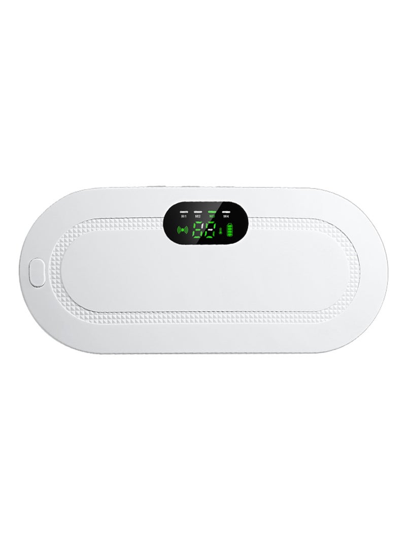 Portable Cordless Heating Pad Electric Waist Belt Device Fast Heating 3 Temperature Modes 4 Vibration Massage Speeds for Back Pain Relief USB Charging Belly Heating Pad White - Image 2