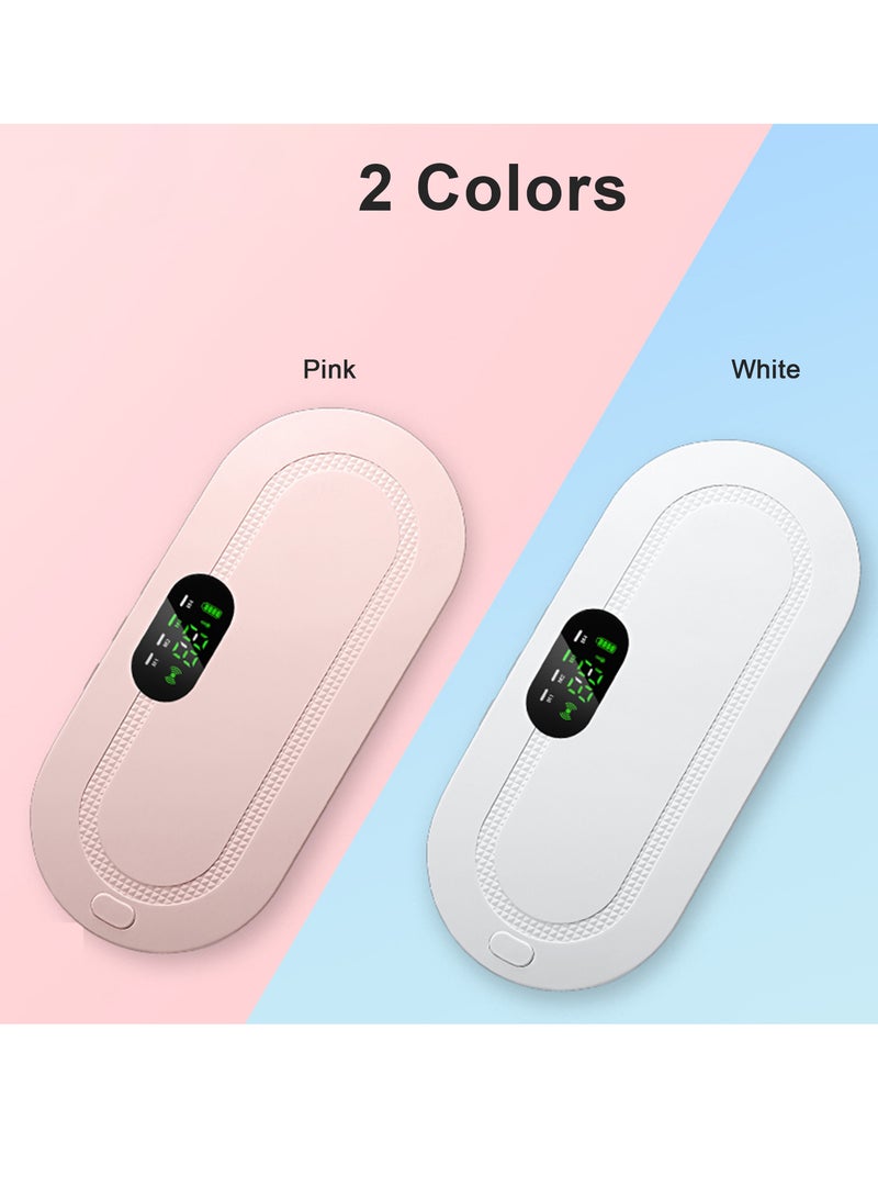Portable Cordless Heating Pad Electric Waist Belt Device Fast Heating 3 Temperature Modes 4 Vibration Massage Speeds for Back Pain Relief USB Charging Belly Heating Pad White - Image 4
