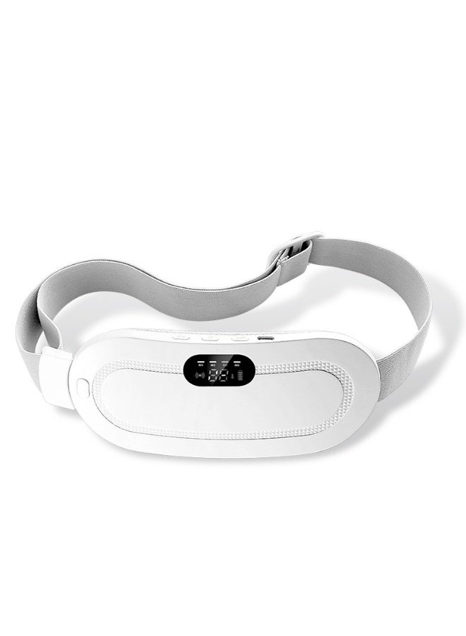 Portable Cordless Heating Pad Electric Waist Belt Device Fast Heating 3 Temperature Modes 4 Vibration Massage Speeds for Back Pain Relief USB Charging Belly Heating Pad White - Image 1