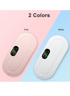 Generic Portable Cordless Heating Pad Electric Waist Belt Device Fast Heating 3 Temperature Modes 4 Vibration Massage Speeds for Back Pain Relief USB Charging Belly Heating Pad White  - Image 3