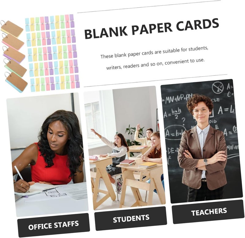 50 Sheets Pink Index Cards Ring Notebook Diy Flash Cards for Study Vintage Material - Image 3