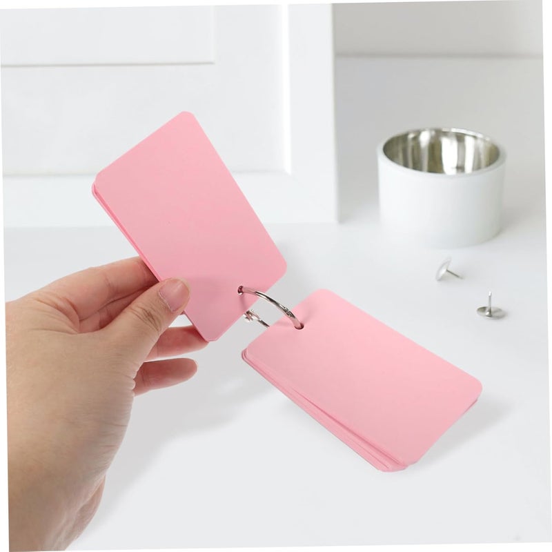 50 Sheets Pink Index Cards Ring Notebook Diy Flash Cards for Study Vintage Material - Image 4