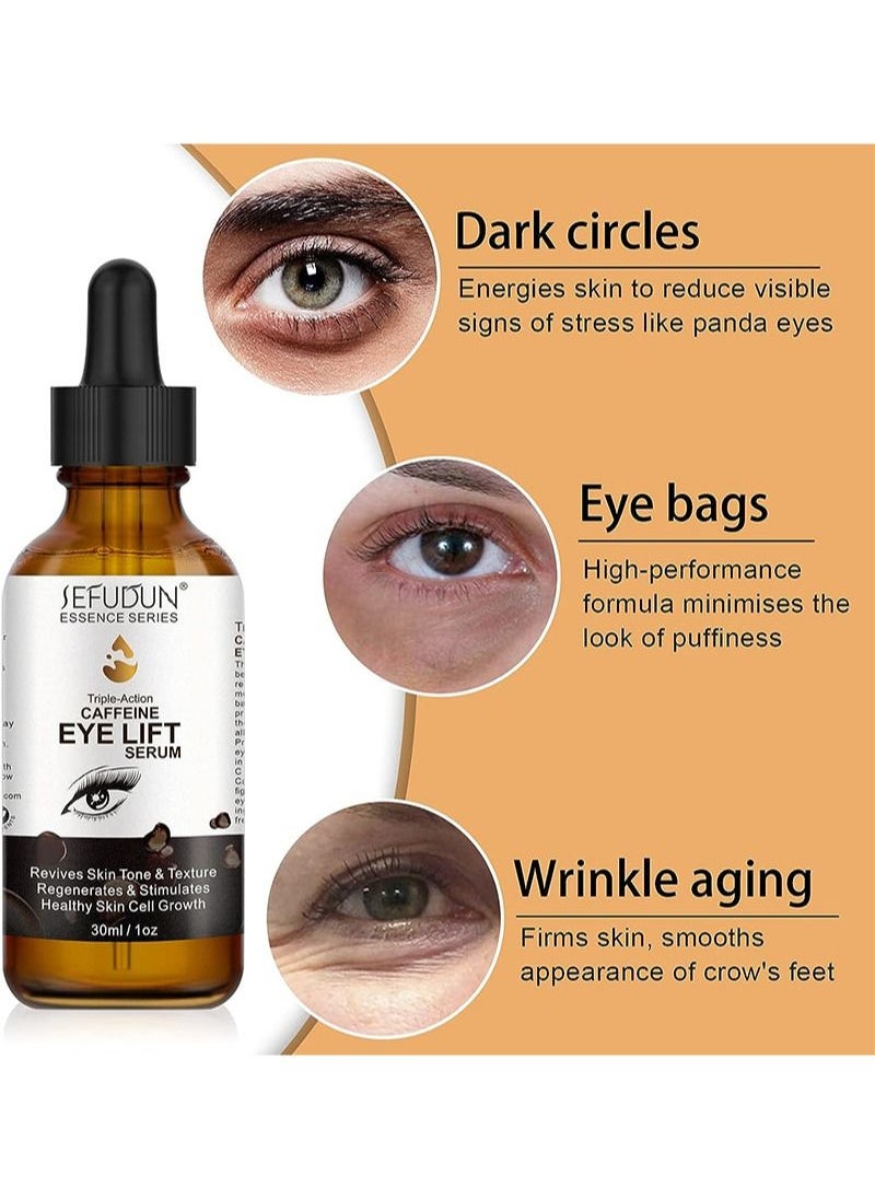 Sefudun - Caffeine Eye Serum, Vitamin C, Hyaluronic Acid, Collagen, and Caffeine to Firm and Reduce Puffiness, Dark Circles, Wrinkles, and Fine Lines Around the Eyes, 30 ML/1 Fl. oz. - Image 1