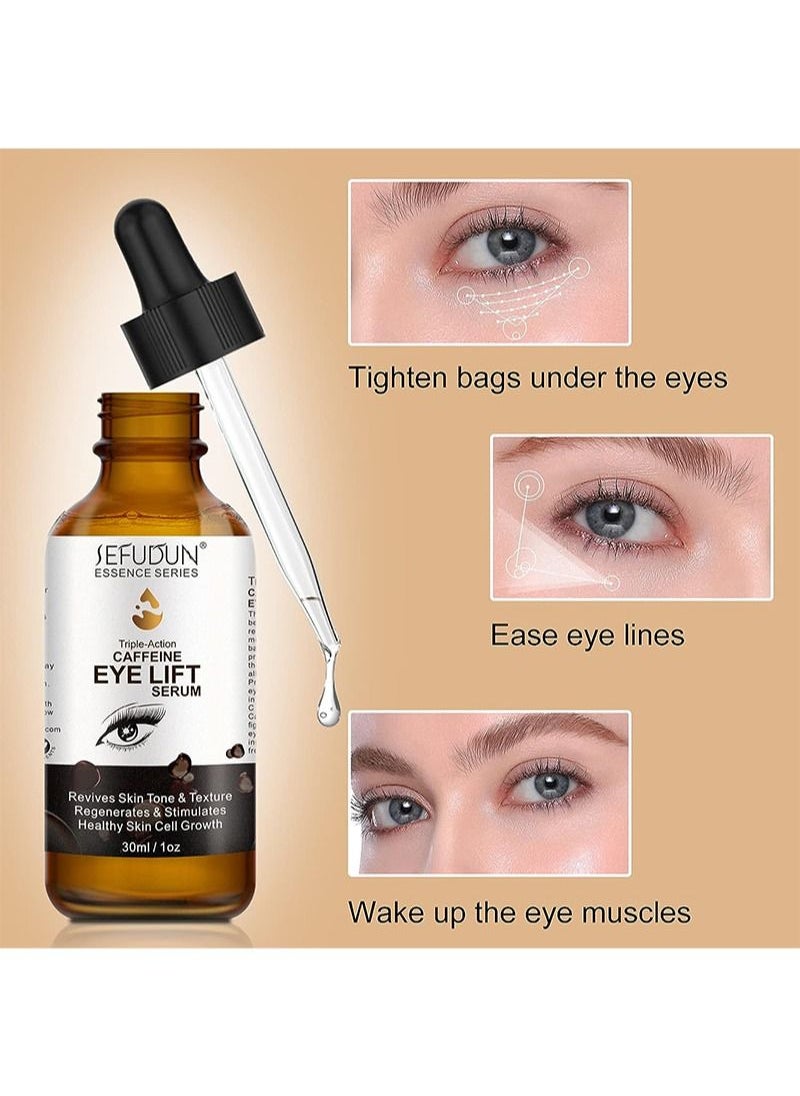 Sefudun - Caffeine Eye Serum, Vitamin C, Hyaluronic Acid, Collagen, and Caffeine to Firm and Reduce Puffiness, Dark Circles, Wrinkles, and Fine Lines Around the Eyes, 30 ML/1 Fl. oz. - Image 1