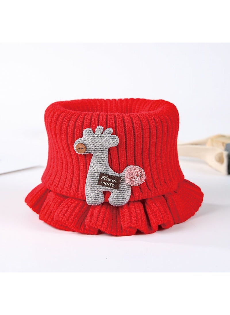 Generic Winter Kids Warm Thick Knit Neck Gaiter Red  - Image 1