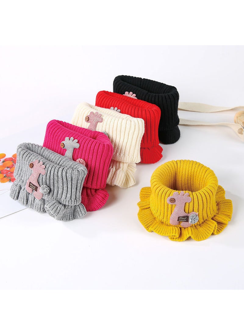 Generic Winter Kids Warm Thick Knit Neck Gaiter Red  - Image 2
