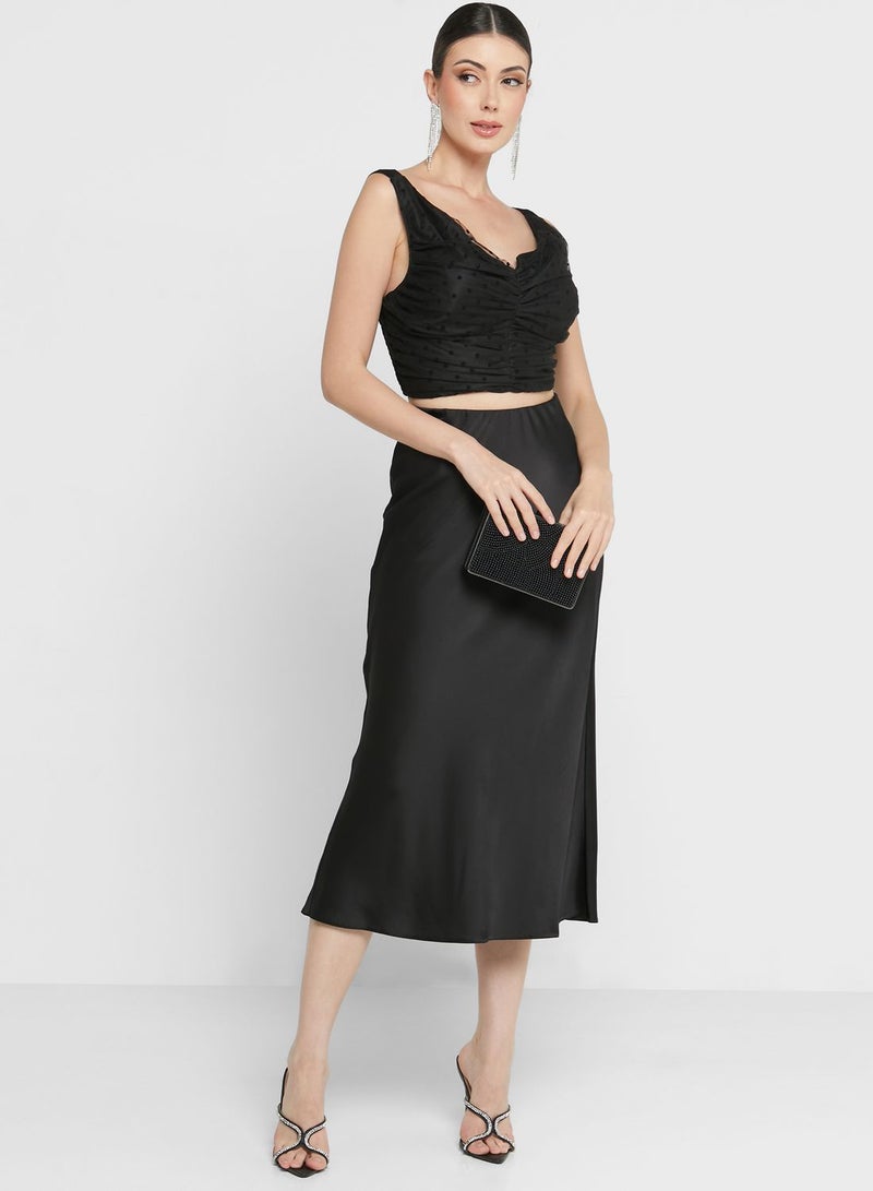 Dotted Mesh Strappy Top