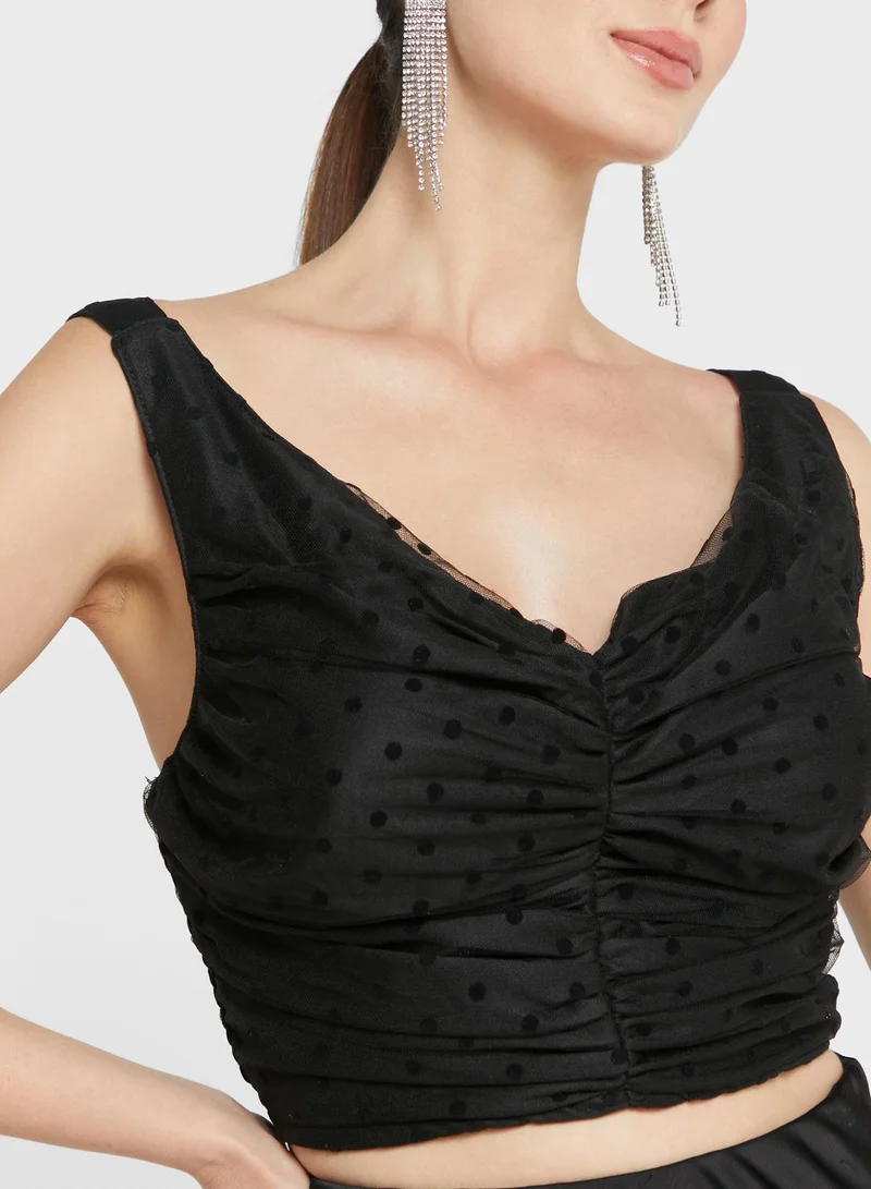 Ella Limited Edition Dotted Mesh Strappy Top