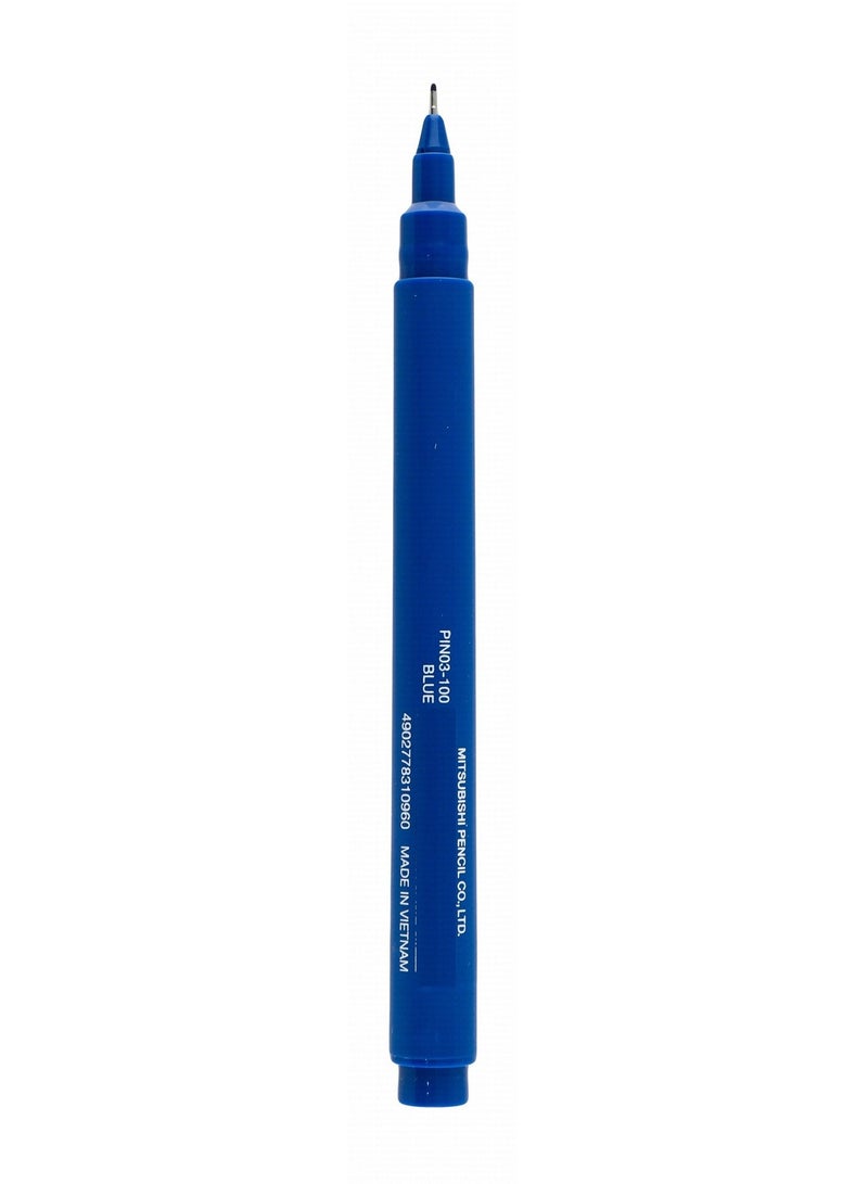 Uniball 8-Piece Pin Fine Line Pen 0.3mm Tip Blue Ink - Image 3