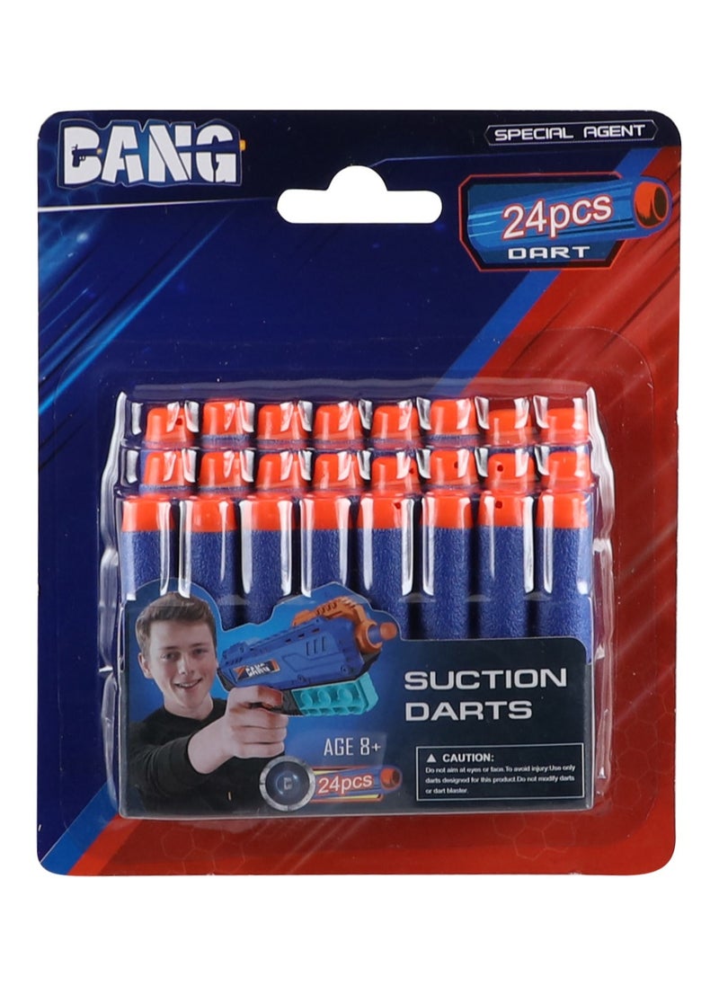 Bang BANG Soft Bullet Suction Darts (24 pcs) – Refill Pack for Toy Blasters 