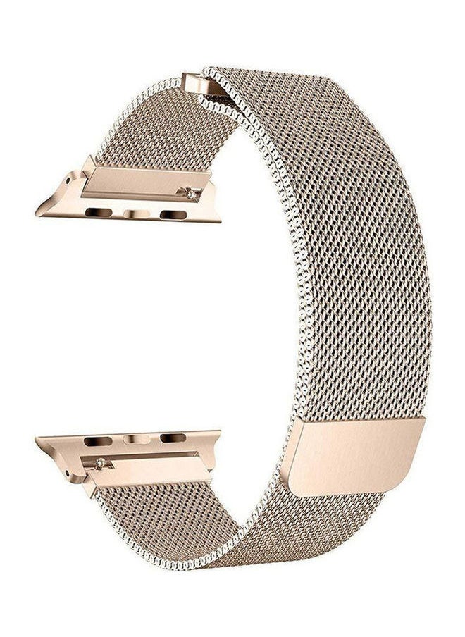 NIBEMINENT - Milanese Loop Stainless Steel Bracelet Strap Band With Magnet For Apple Smart Watch 38Mm Gold - Image 1