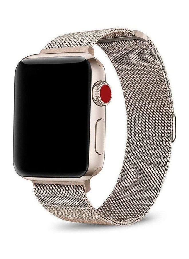NIBEMINENT - Milanese Loop Stainless Steel Bracelet Strap Band With Magnet For Apple Smart Watch 38Mm Gold - Image 1