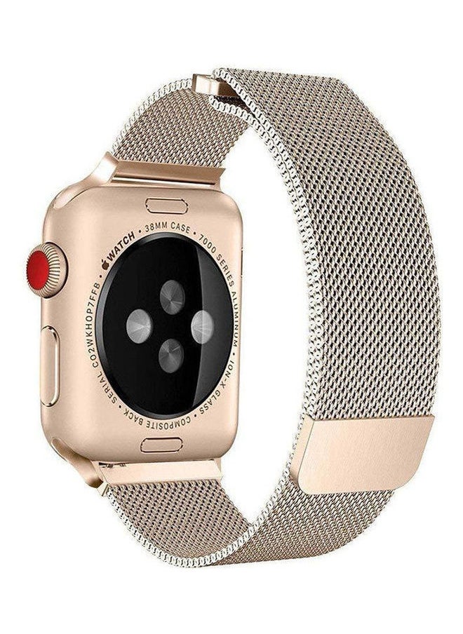 NIBEMINENT - Milanese Loop Stainless Steel Bracelet Strap Band With Magnet For Apple Smart Watch 38Mm Gold - Image 1