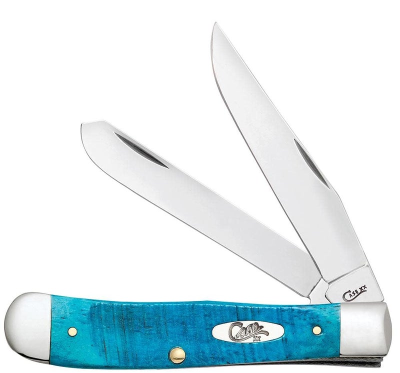 Case WR XX Pocket Knife Trapper Caribbean Blue Jig Bone Item #25592 - (6254 SS) - Length Closed: 4 1/8 Inches - Image 1