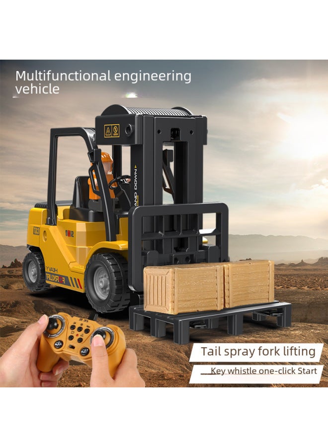 إسكدنيا رافعة شوكية بجهاز تحكم عن بعد 2.4 جرام، 11 اتجاهًا، رافعة رذاذ موسيقى خفيفة، لعبة أطفال هندسية - اللون: QH207-2D رافعة شوكية للتحكم عن بعد - النسبة: العبوة 3: 】 - Image 5