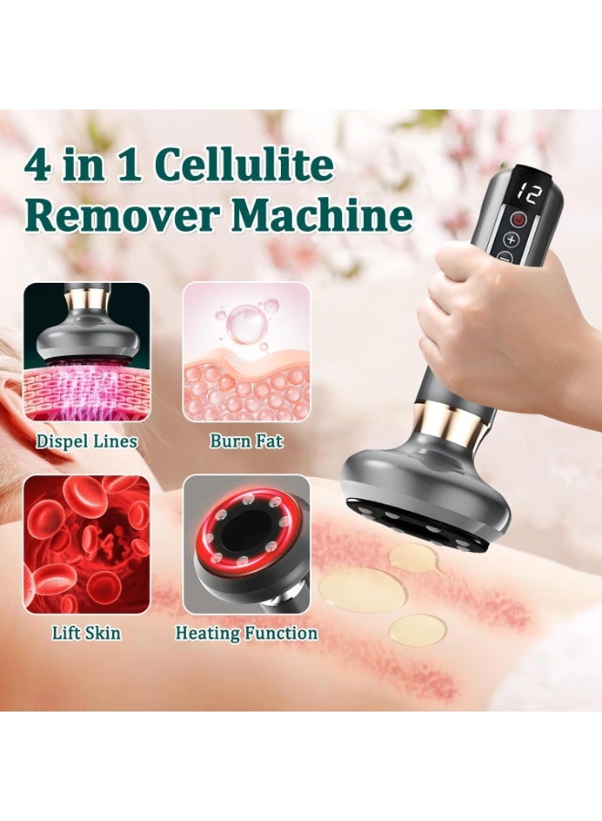 آيسيلي جهاز تدليك يدوي للسيلوليت، جهاز تدليك دهون البطن، جهاز تدليك ذكي جديد بتقنية الحجامة ذات الضغط السلبي، جهاز تدليك لاسلكي قابل لإعادة الشحن يعمل بالاهتزاز لتشكيل الجسم للذراعين والساقين والظهر للاستخدام المنزلي مع 12 وضعًا للشفط (رمادي) - Image 2