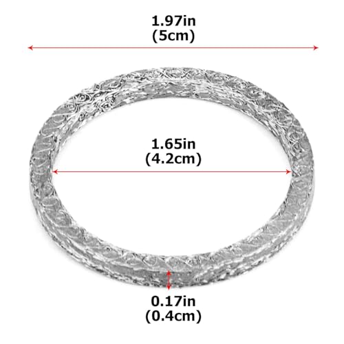 Dasen Exhaust Gasket Steel Mesh Style Crush Seal Exhaust Port Gasket Kits Compatible with Harley Big Twin and Sportster XL 1984-2024 Replace for 17048-98 2PCS - Image 2