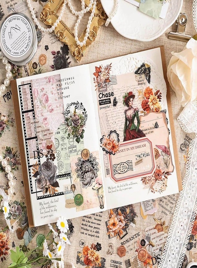 LANLOY Kawaii Sticker Set140+ Stickers Self Adhesive Vintage Nature Stickers, Sheets Stickers Stickers Vintage Nature Stickers, Retro Flower Butterfly Plant Forest Decorative Sticker (2) - Image 2