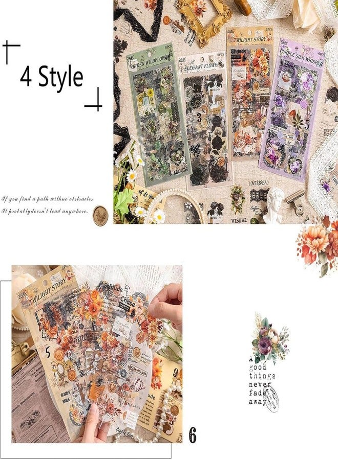 LANLOY Kawaii Sticker Set140+ Stickers Self Adhesive Vintage Nature Stickers, Sheets Stickers Stickers Vintage Nature Stickers, Retro Flower Butterfly Plant Forest Decorative Sticker (2) - Image 5