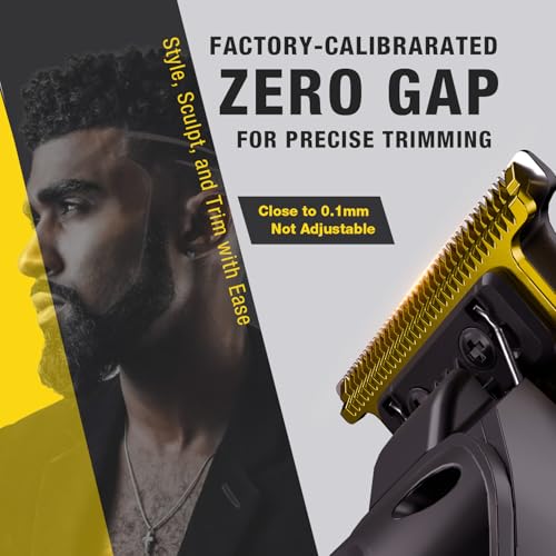 SUPRENT Hair Trimmers for Men - Electirc Cordless Beard Hair Trimmer with LED Display, High-Performance Rechargeable Zero-gapped Trimmer for Home Use with Titanium Blades (Black) - Image 3