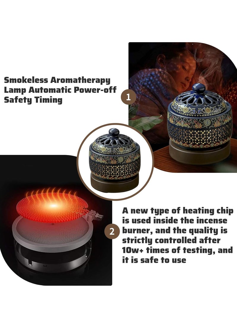 Bakhoor Ceramic Electric Incense Burner, Electronic Aroma Diffuser with Timing Temperature Adjustment and Cover, Resin Frankincense Burner, Used for Indoor Air Purification, Home Decoration, Meditation  - Image 5