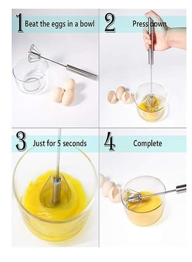 GLOBAL IMPEX Power-Free Stainless Steel Hand Blender – Push Whisk for Egg, Lassi, Batter, Coffee Frothing & More | Manual Madhani, Ravai, Mathani, Stirrer & Beater Tool (Pack of 1) - Image 5