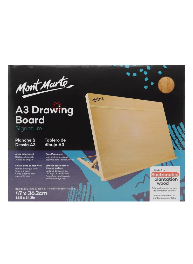 لوح رسم من مونت مارت مقاس A3 مع شريط مطاطي